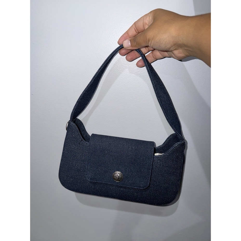 Borsalino Bags Denim Blue Shoulder Bag Silver Concho Light Shimmer Y2K Western P